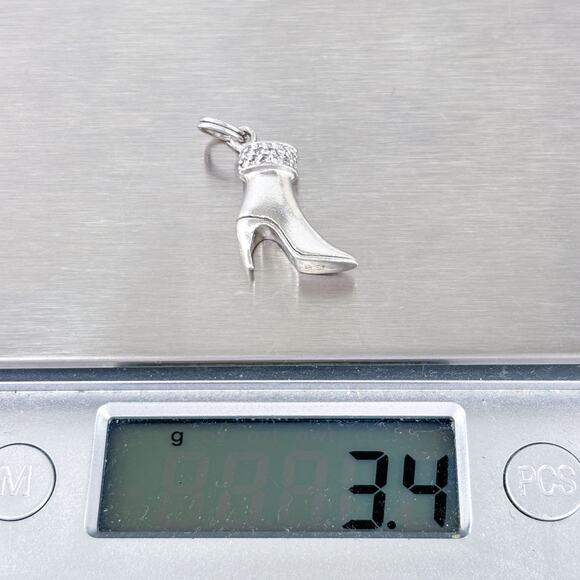 Vintage Sterling Silver 925 High-Heel Shoe Pendant | Dainty Shoe Charm - Picture 9 of 10